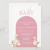 Invitation Baby shower de canard (Devant / Derrière)