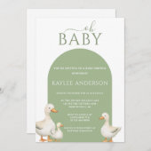 Invitation Baby shower de canard (Devant / Derrière)