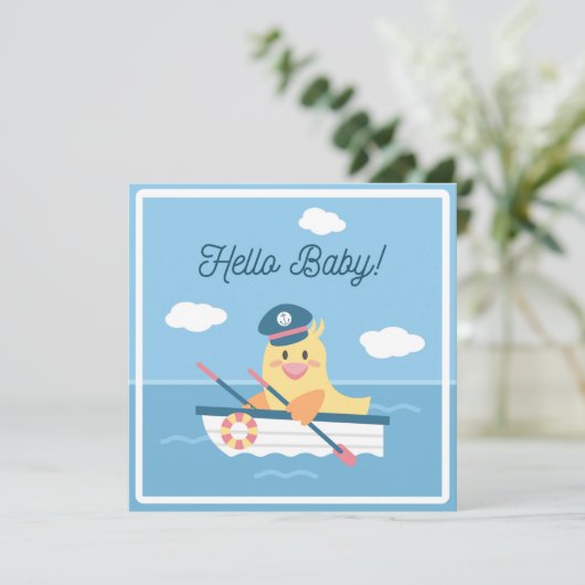 Invitation Baby shower de canard (Debout devant)