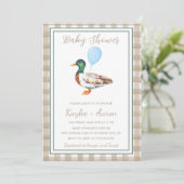 Invitation Baby shower de canard (Debout devant)