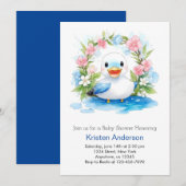 Invitation Baby shower de canard à aquarelle enchanté (Devant / Derrière)