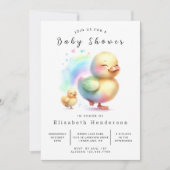 Invitation Baby shower de canard à aquarelle modifiable (Devant)