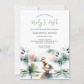 Invitation Baby shower de canard à aquarelle neutre pour le g (Devant)