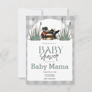 Invitation Baby shower de canard à bois