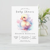 Invitation Baby shower de canard à impression chic (Debout devant)