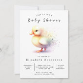 Invitation Baby shower de canard à imprimer neutre pour les f (Devant)
