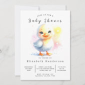 Invitation Baby shower de canard à imprimer neutre pour les f (Devant)