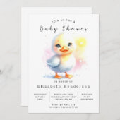Invitation Baby shower de canard à imprimer neutre pour les f (Devant / Derrière)