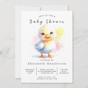 Invitation Baby shower de canard à imprimer neutre pour les f
