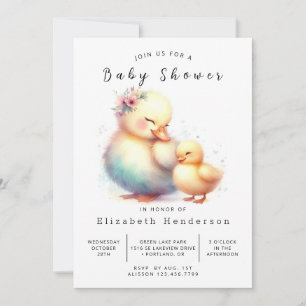 Invitation Baby shower de canard à imprimer pour fille