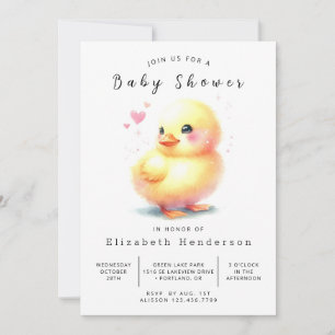 Invitation Baby shower de canard amusant à imprimer