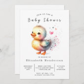 Invitation Baby shower de canard blanc à imprimer (Devant / Derrière)