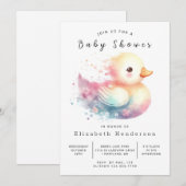 Invitation Baby shower de canard chic et modifiable (Devant / Derrière)