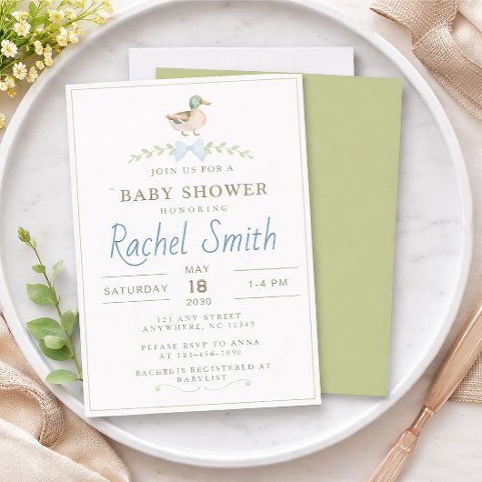Invitation Baby shower de canard colvert