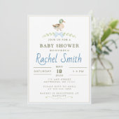 Invitation Baby shower de canard colvert (Debout devant)