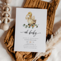 Baby shower de canard d'aquarelle neutre pour les 