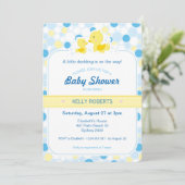 Invitation Baby shower de canard en caoutchouc (Debout devant)