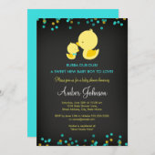 Invitation Baby shower de canard en caoutchouc de (Devant / Derrière)