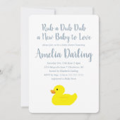 Invitation Baby shower de canard en caoutchouc En vichy vérif (Devant)