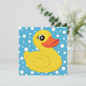 Invitation Baby shower de canard en caoutchouc jaune (Debout devant)