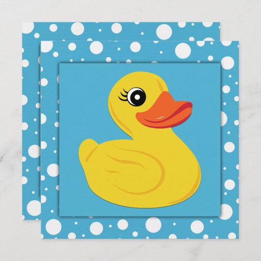 Invitation Baby shower de canard en caoutchouc jaune (Devant / Derrière)