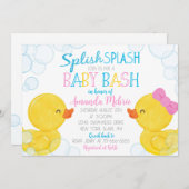 Invitation Baby shower de canard en caoutchouc neutre selon l (Devant / Derrière)