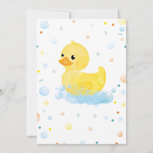 Invitation Baby shower de canard en caoutchouc pour garçon mo (Dos)
