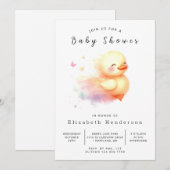 Invitation Baby shower de canard en ligne Boy (Devant / Derrière)