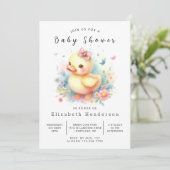 Invitation Baby shower de canard en ligne enchanté (Debout devant)