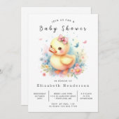 Invitation Baby shower de canard en ligne enchanté (Devant / Derrière)