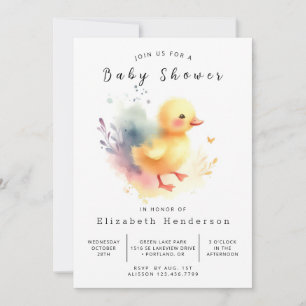 Invitation Baby shower de canard en ligne moderne