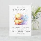 Invitation Baby shower de canard en ligne moderne (Debout devant)