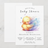 Invitation Baby shower de canard en ligne moderne (Devant / Derrière)