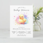 Invitation Baby shower de canard imprimé enchâssé (Debout devant)