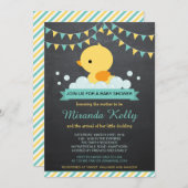 Invitation Baby shower de canard / Invitation de c (Devant / Derrière)