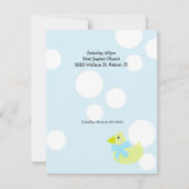 Invitation Baby shower de canard jaune (Dos)