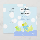Invitation Baby shower de canard jaune (Devant / Derrière)