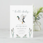 Invitation Baby shower de canard Mallard (Debout devant)