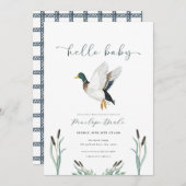 Invitation Baby shower de canard Mallard (Devant / Derrière)