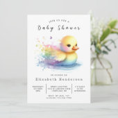 Invitation Baby shower de canard moderne modifiable (Debout devant)