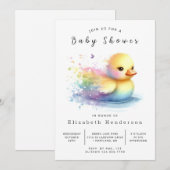 Invitation Baby shower de canard moderne modifiable (Devant / Derrière)