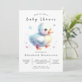 Invitation Baby shower de canard moderne modifiable (Debout devant)