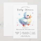 Invitation Baby shower de canard moderne modifiable (Devant / Derrière)