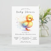 Invitation Baby shower de canard modifiable (Debout devant)