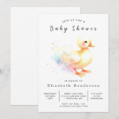 Invitation Baby shower de canard modifiable enchanté (Devant / Derrière)