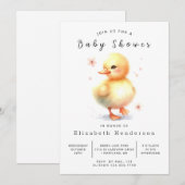 Invitation Baby shower de canard modifiable fille (Devant / Derrière)