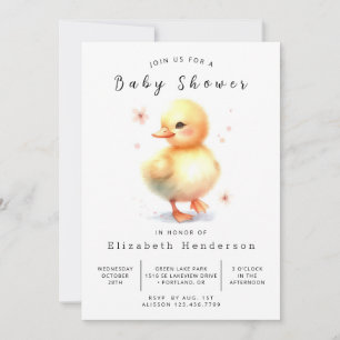 Invitation Baby shower de canard modifiable fille