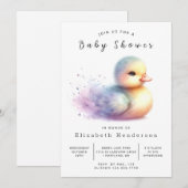 Invitation Baby shower de canard modifiable neutre selon le s (Devant / Derrière)