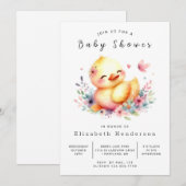 Invitation Baby shower de canard modifiable pour bébé (Devant / Derrière)