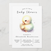 Invitation Baby shower de canard numérique amusant (Devant / Derrière)